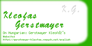 kleofas gerstmayer business card